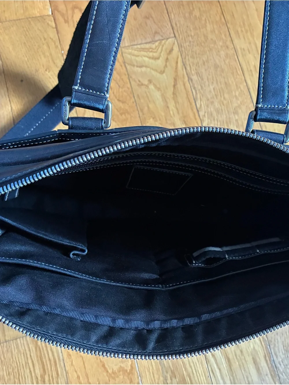 Coach Black Leather Men's Briefcase Messenger Bag - Classic Professional Y2K - Picture 5 of 6